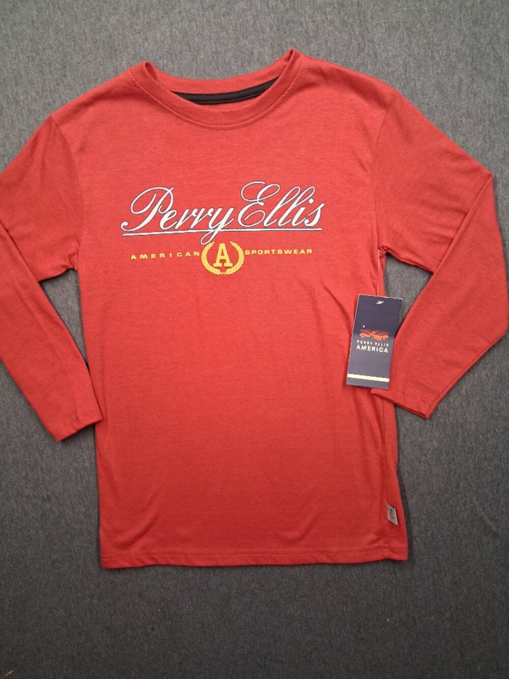 Perry Ellis boys shirt size 10/12 red New with tags